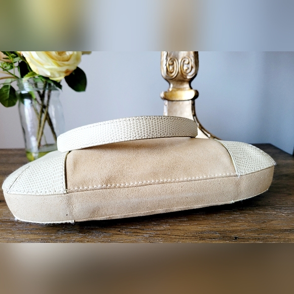 Hugo BOSS 100%Cowhide Embossed Leather Small/Mini Bag Lizard/Suede Neutral/Tan - Picture 10 of 16